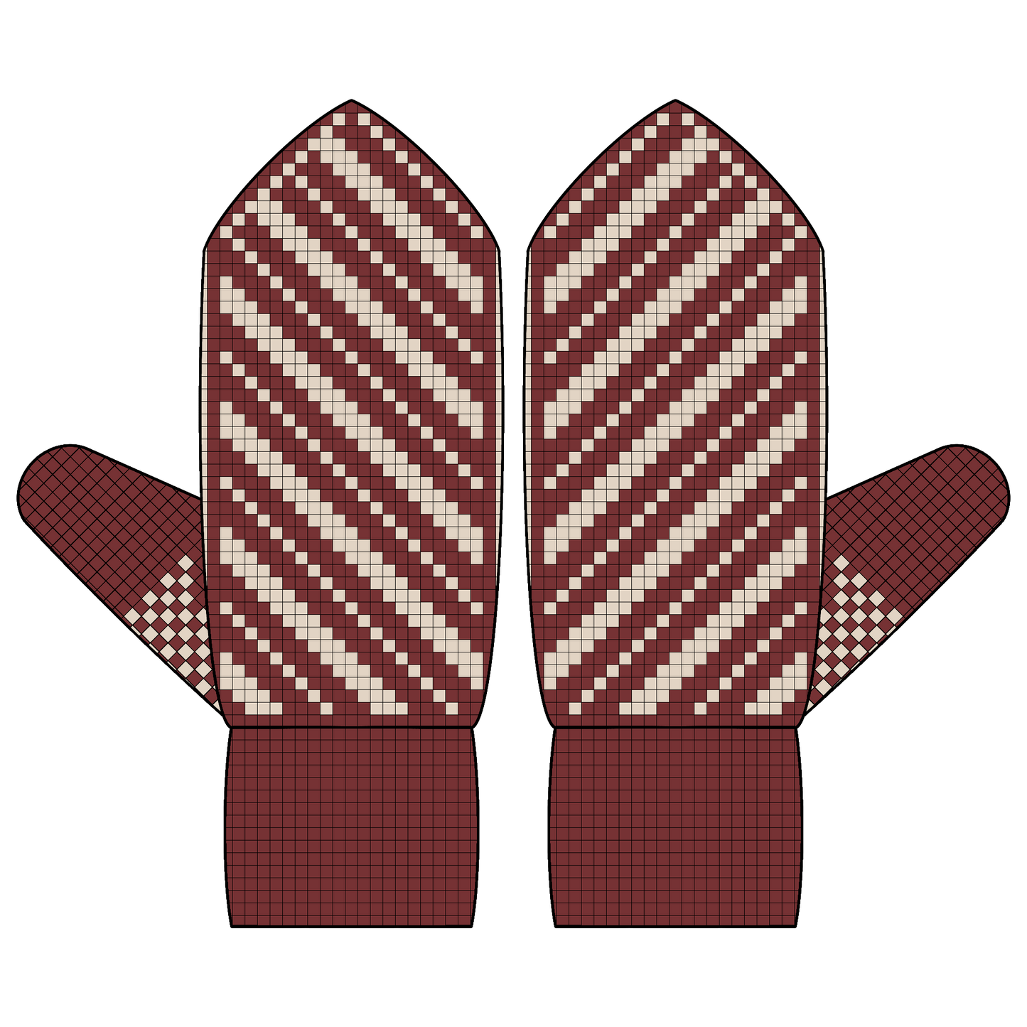DIGITAL PATTERN - Mitten - Candy Cane