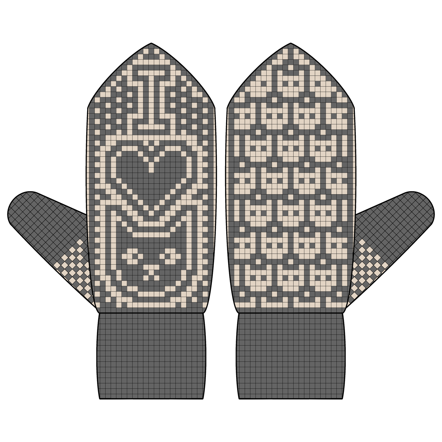 DIGITAL PATTERN - Mitten - I ♡ Cats