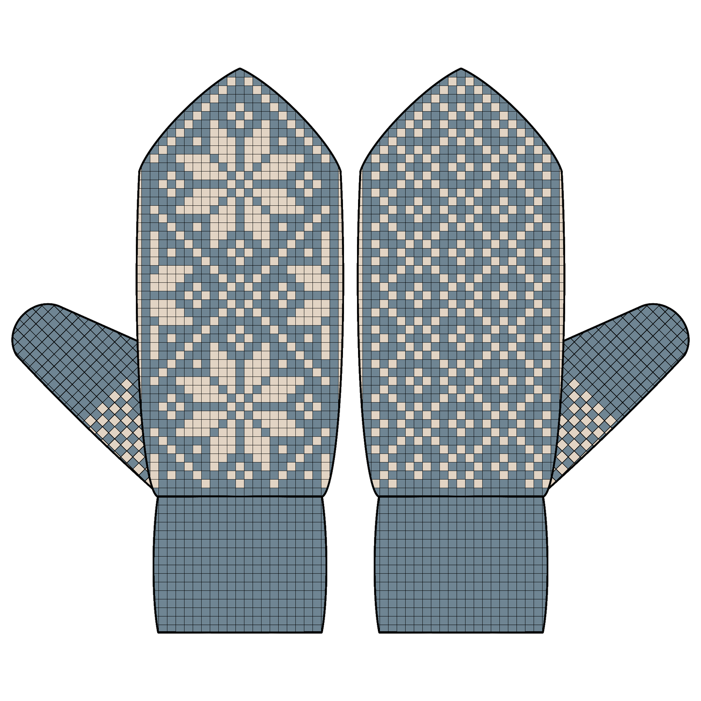 DIGITAL PATTERN - Mitten - Snowflakes