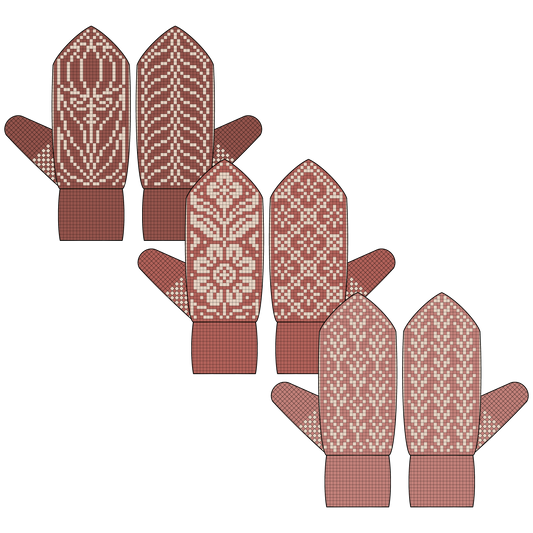 BUNDLE - DIGITAL PATTERNS - Mitten 3-Pack - Florals