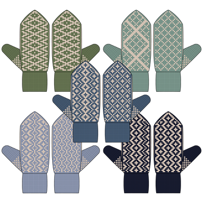 BUNDLE - DIGITAL PATTERNS - Mitten 5-Pack - Geometric