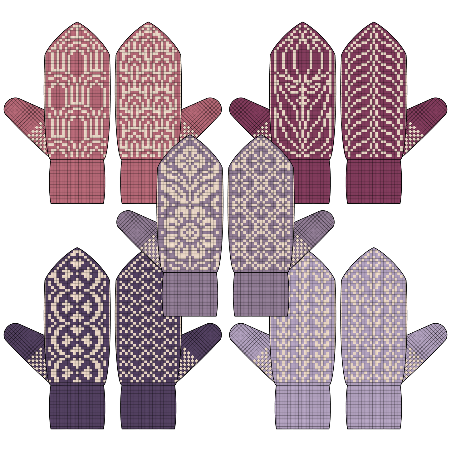 BUNDLE - DIGITAL PATTERNS - Mitten 5-Pack - Soft Lines
