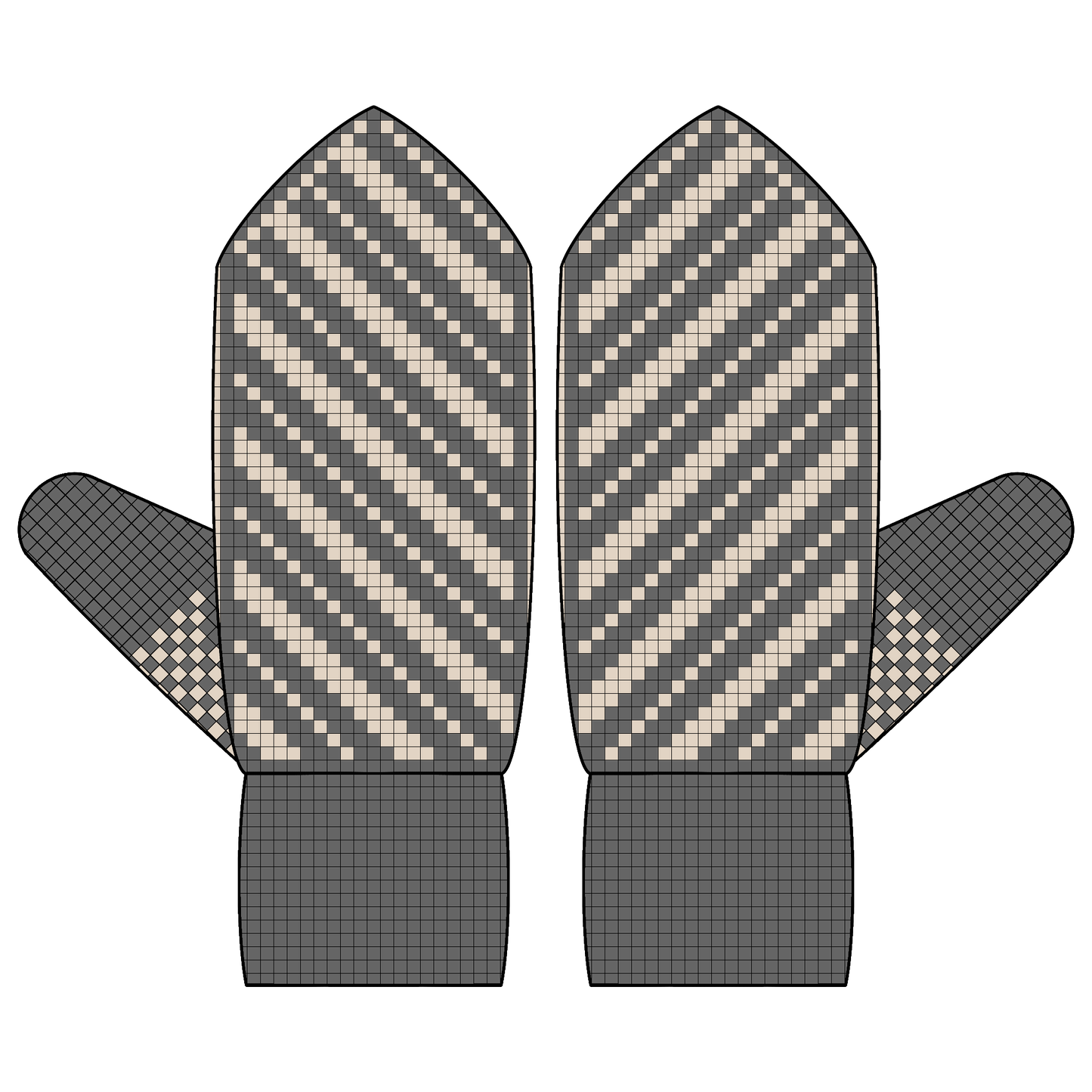 DIGITAL PATTERN - Mitten - Candy Cane
