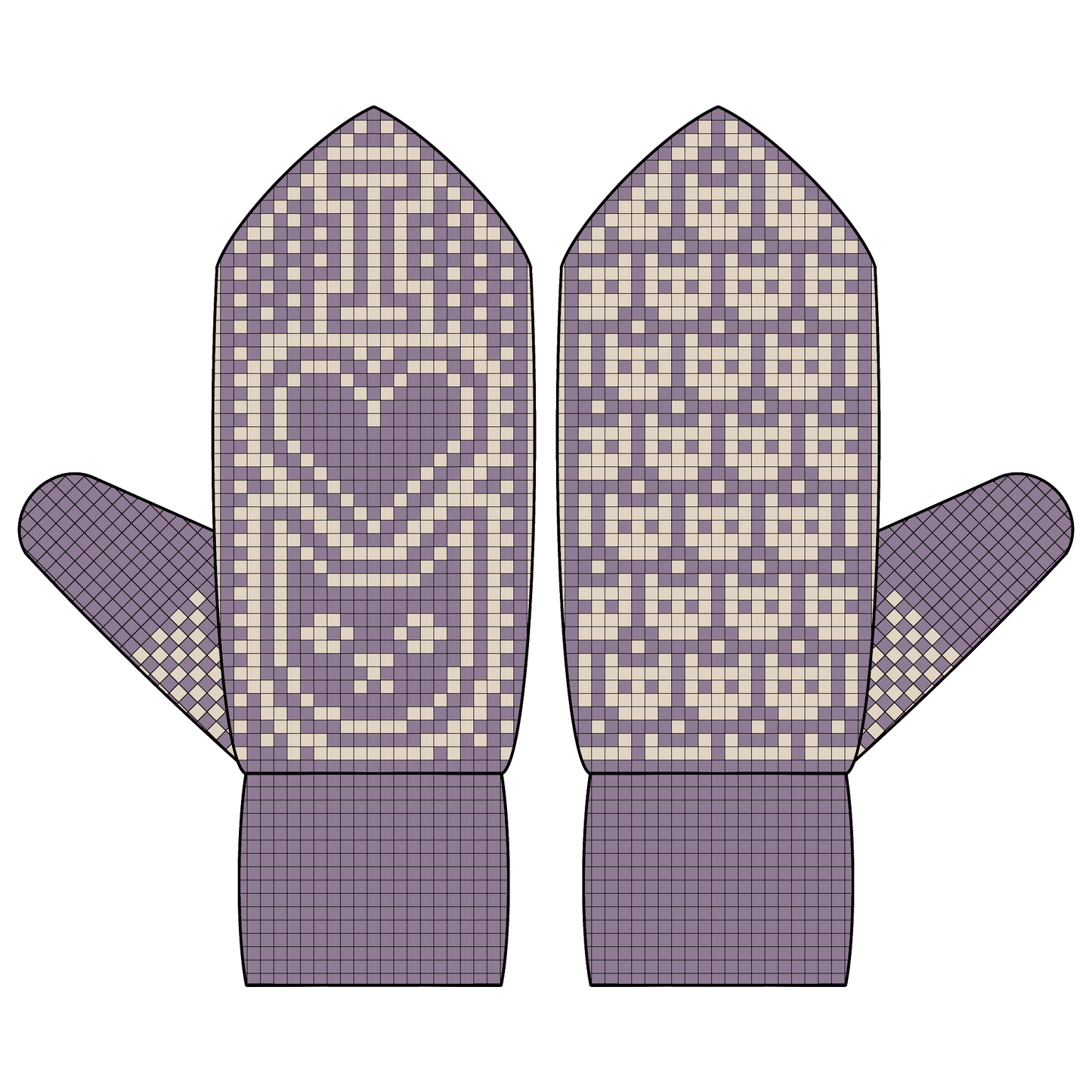 DIGITAL PATTERN - Mitten - I ♡ Cats