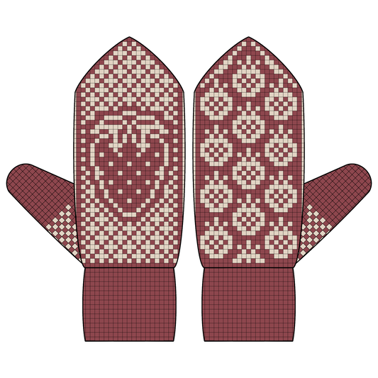 DIGITAL PATTERN - Mitten - Strawberry Fields