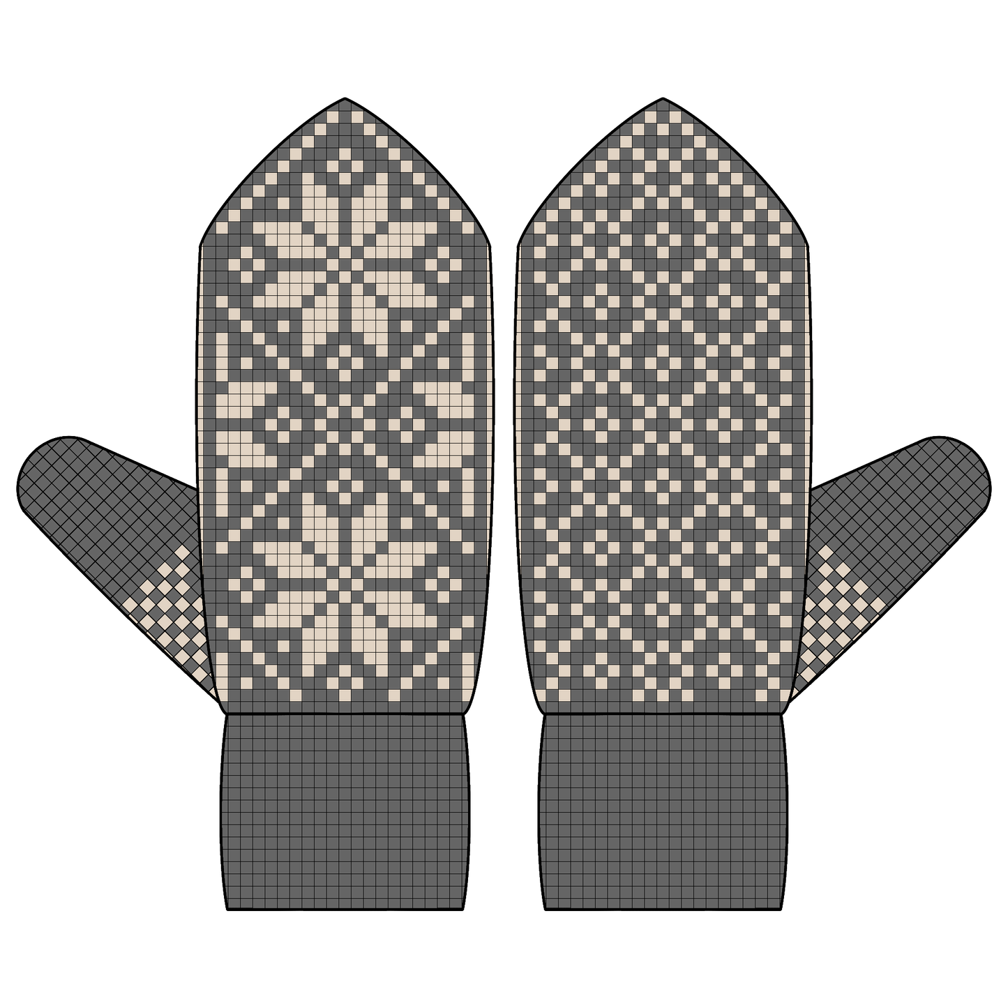 DIGITAL PATTERN - Mitten - Snowflakes